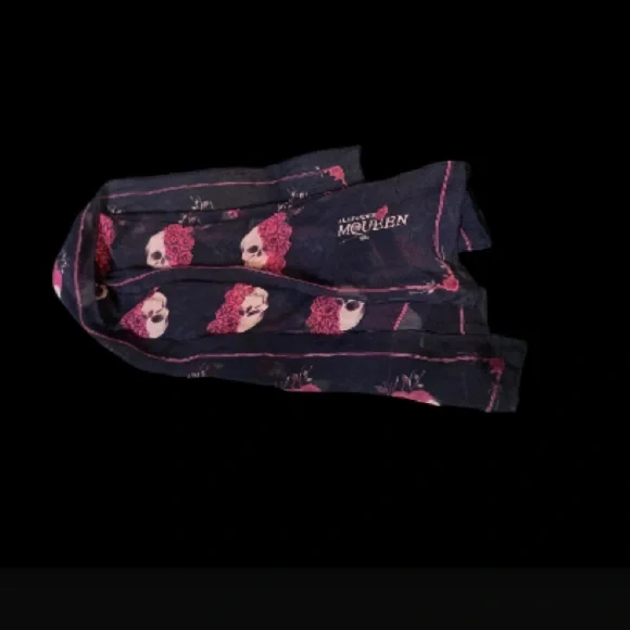 Alexander McQueen Skull Flower Silk Scarf